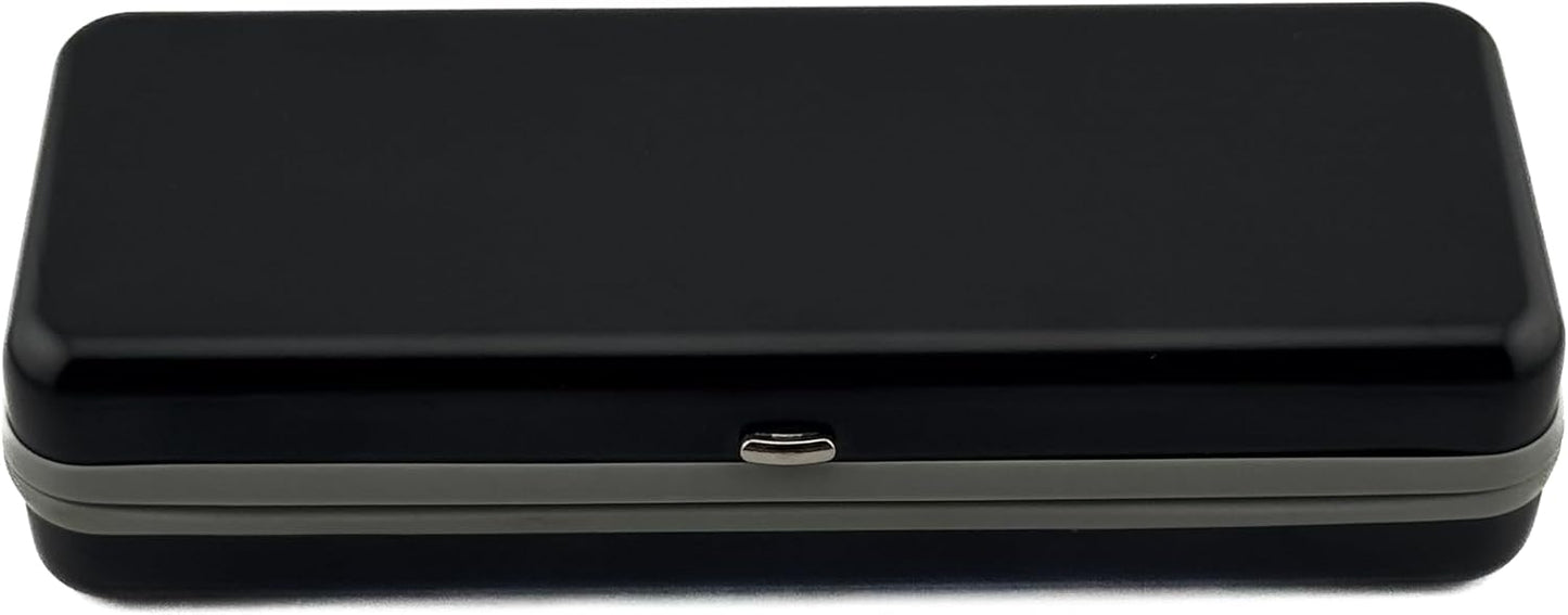 Metal Eyeglasses Case with AirTag Holder, Black