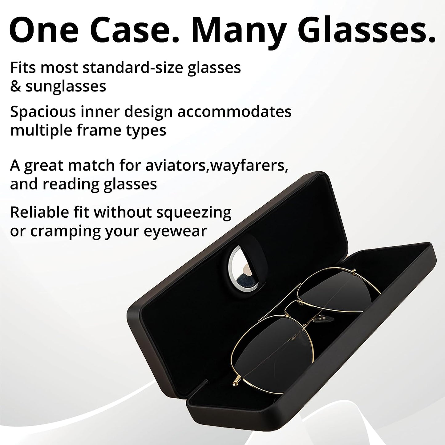 Hard-Shell Sunglasses Case with AirTag Holder