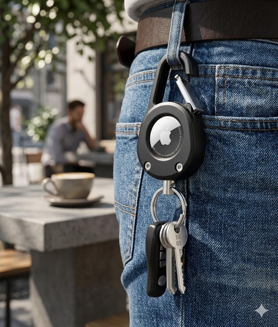 AirTag Holder Case with Metal Carabiner