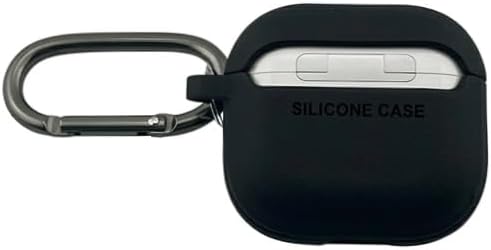 Black Silicone Case for AirPods 4 with Carabiner