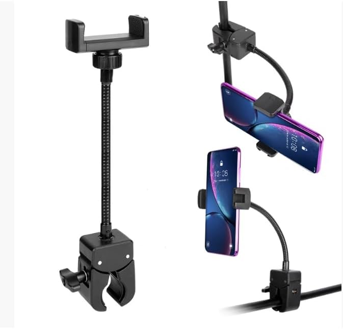 Flexible Gooseneck Phone Holder, All-Metal Clamp