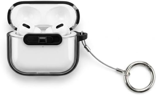 Clear Silicone Case for AirPods 4 with Carabiner