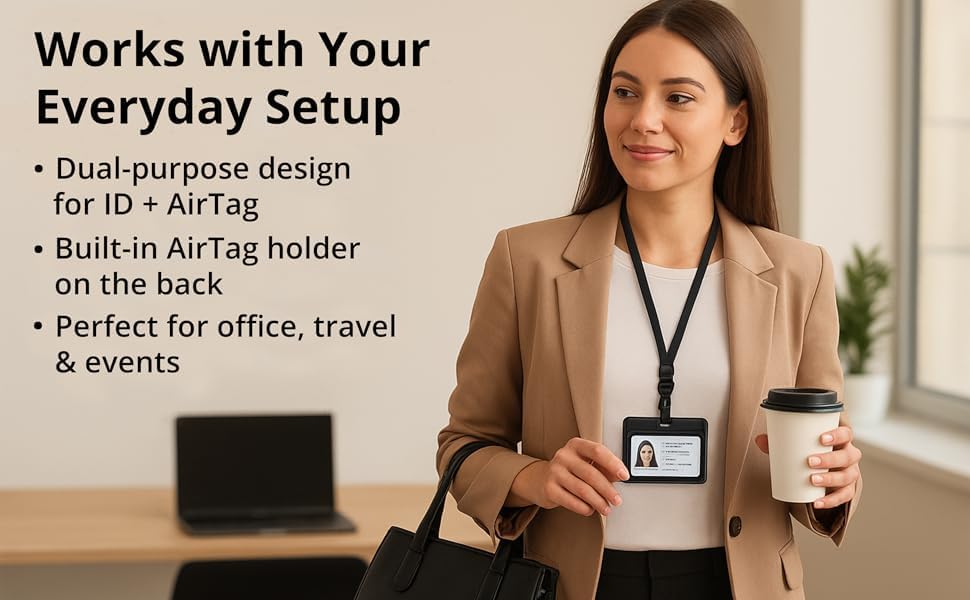 AirTag ID Card Holder Case, Clear Window