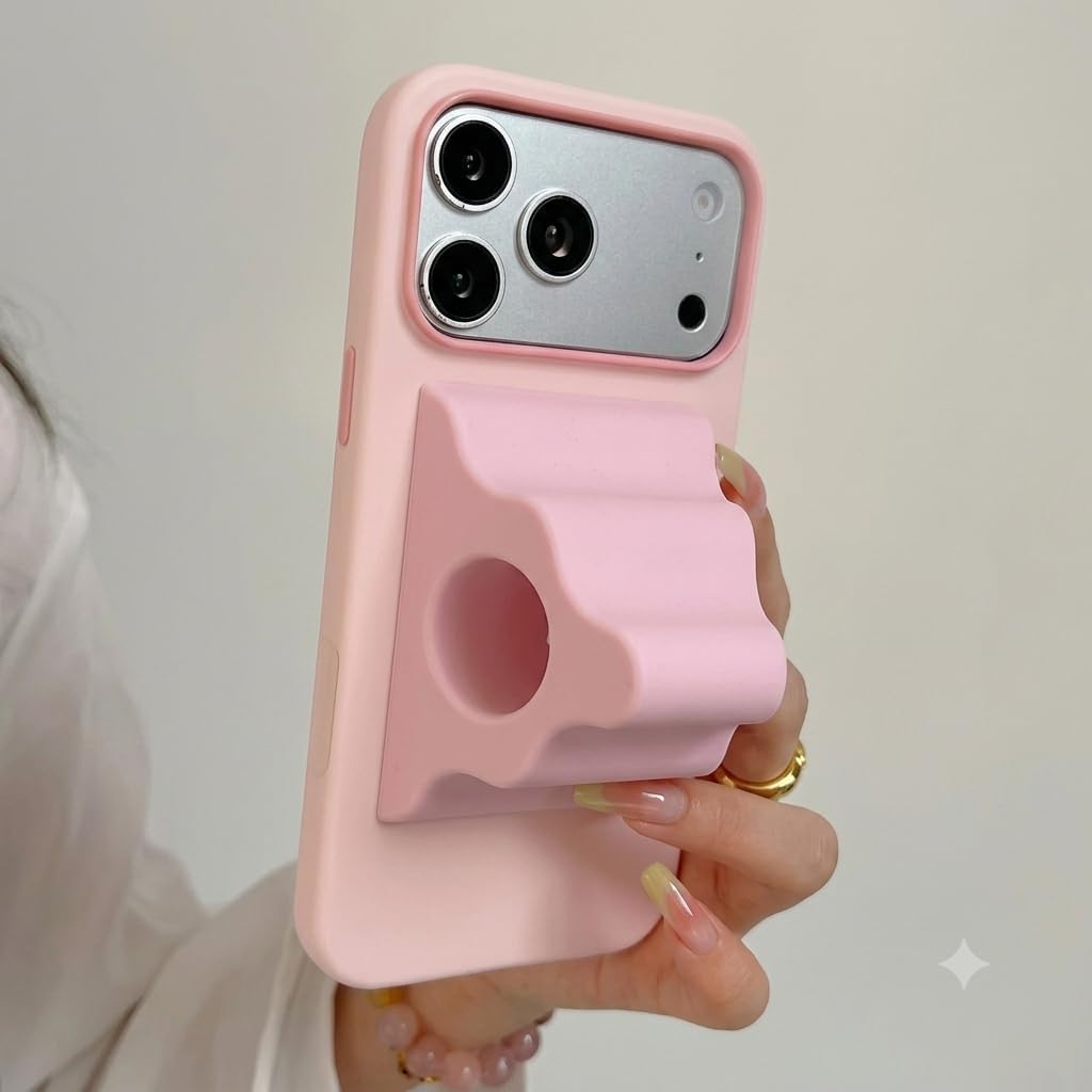 Pink Silicone Phone Grip Compatible with MagSafe iPhone