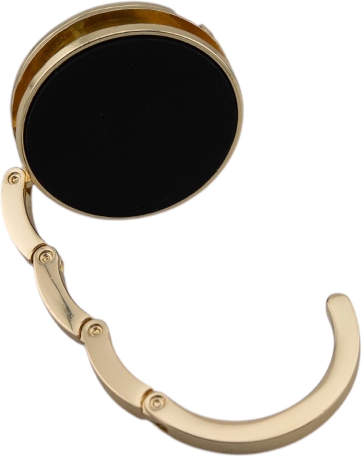 GATYZGEAR Gold Compact Handbag Hook with Mirror, All Metal Fold-Up Design, Polished Finish