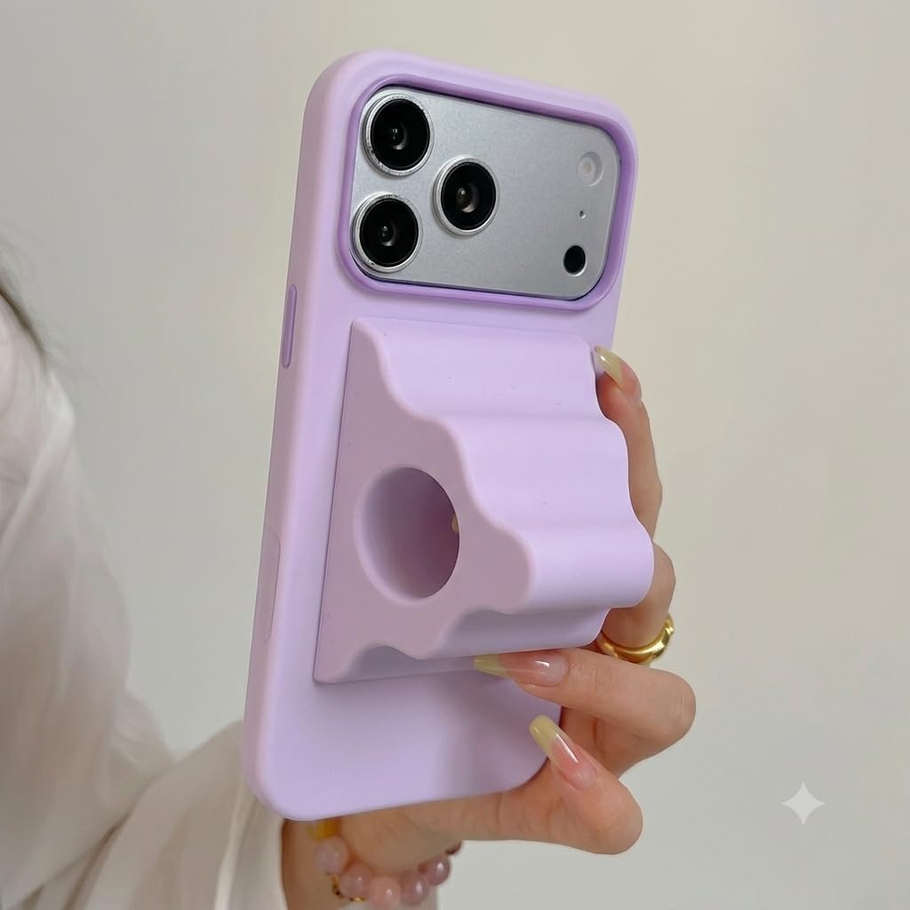 Purple Silicone Phone Grip Compatible with MagSafe