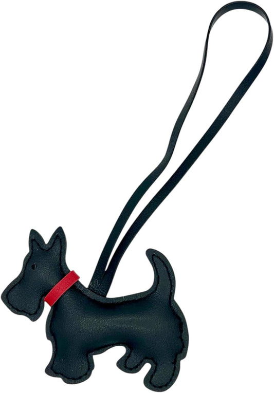 GATYZGEAR Black Scottish Terrier Leather Handbag Charm with Strap