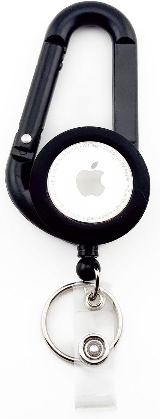 AirTag Carabiner Badge Reel with Belt Clip