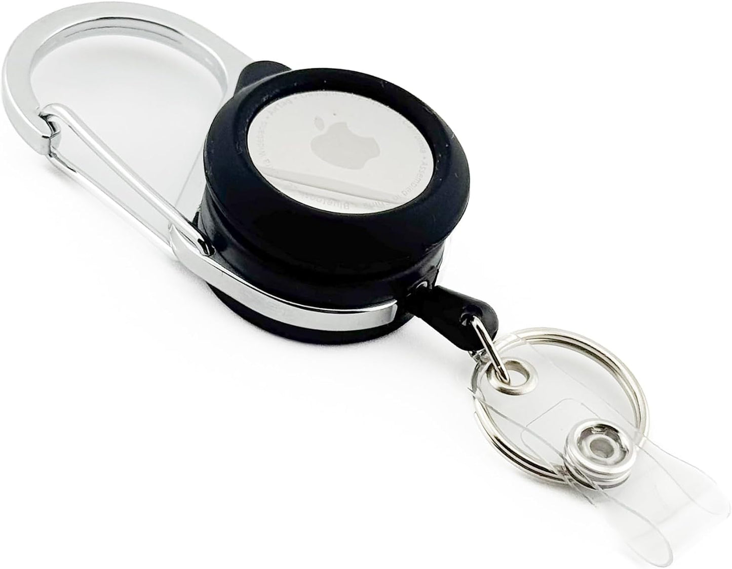 Metal Retractable Keychain Reel with AirTag Holder