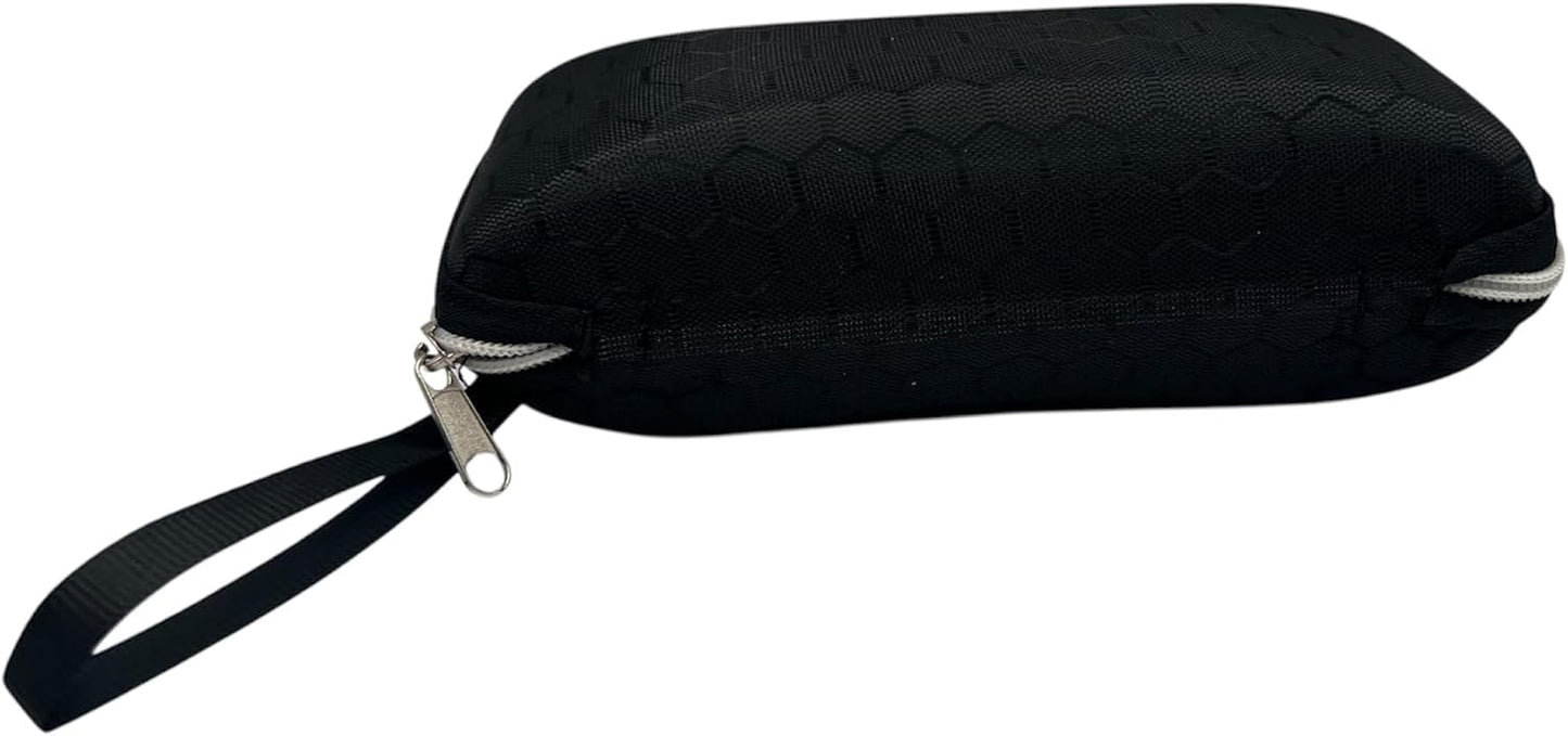 GATYZGEAR Small Hard Glasses Case with Zipper and Wrist Strap, Black