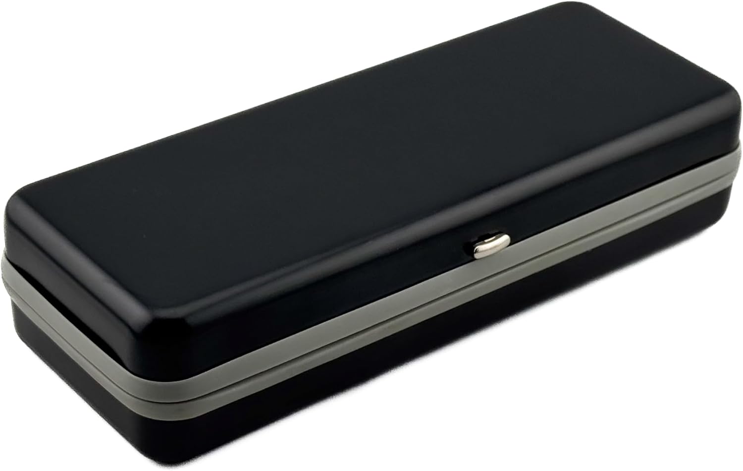 Metal Eyeglasses Case with AirTag Holder, Black