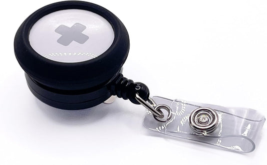 Heavy-Duty Pocket-Clip Badge Reel with AirTag Slot