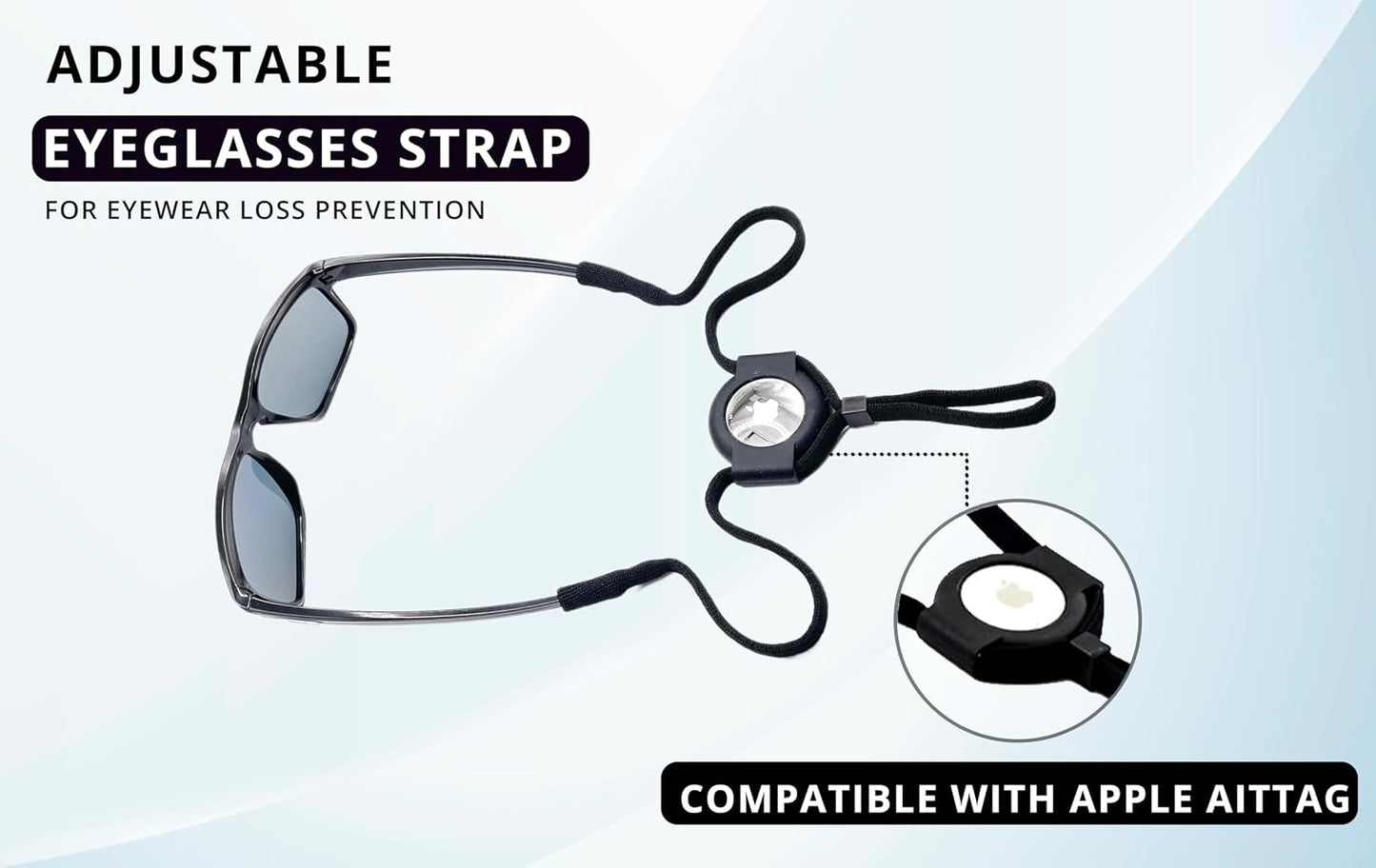 AirTag Eyeglass Sport Strap, Black (Alt SKU)