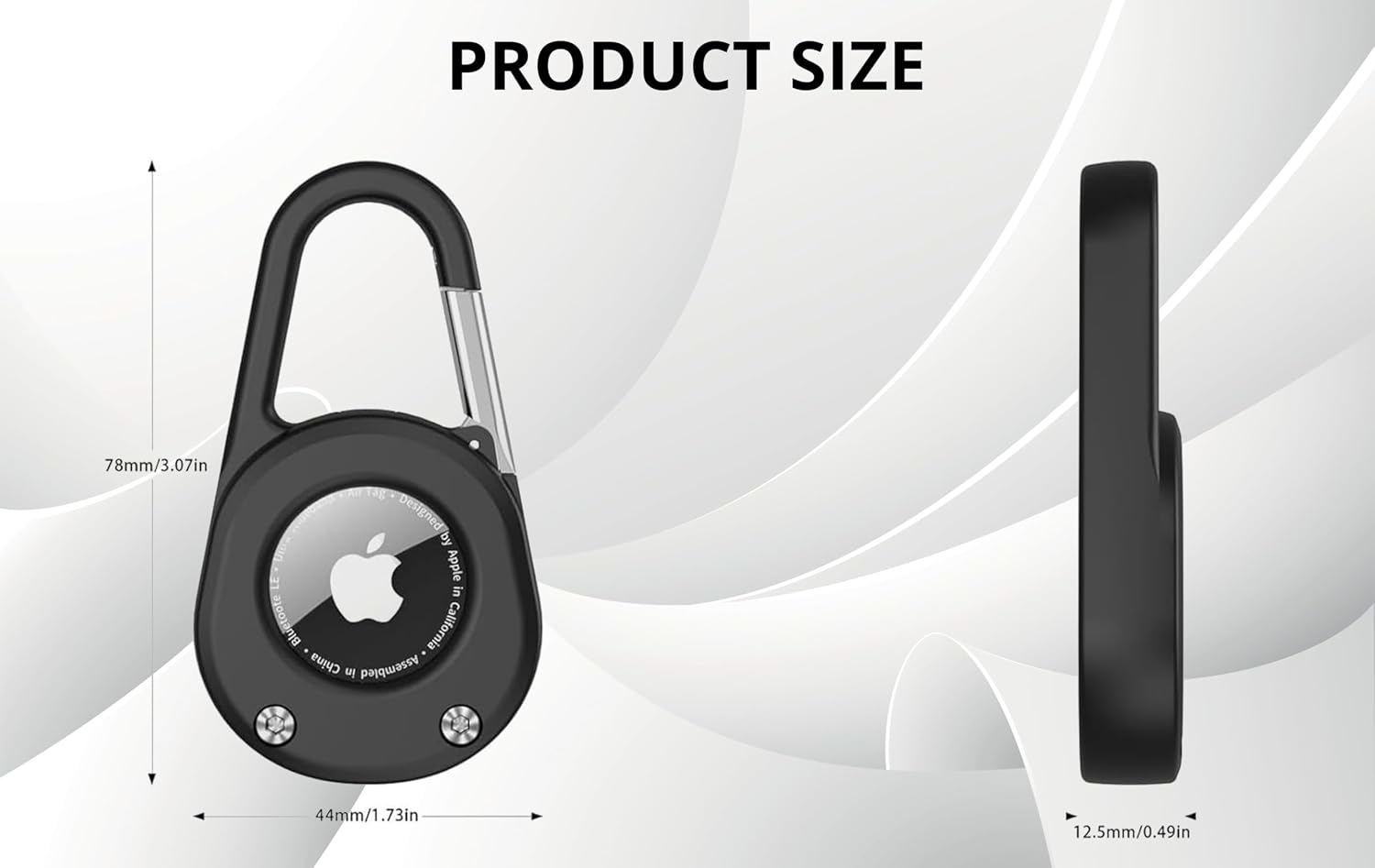 AirTag Holder Case with Metal Carabiner
