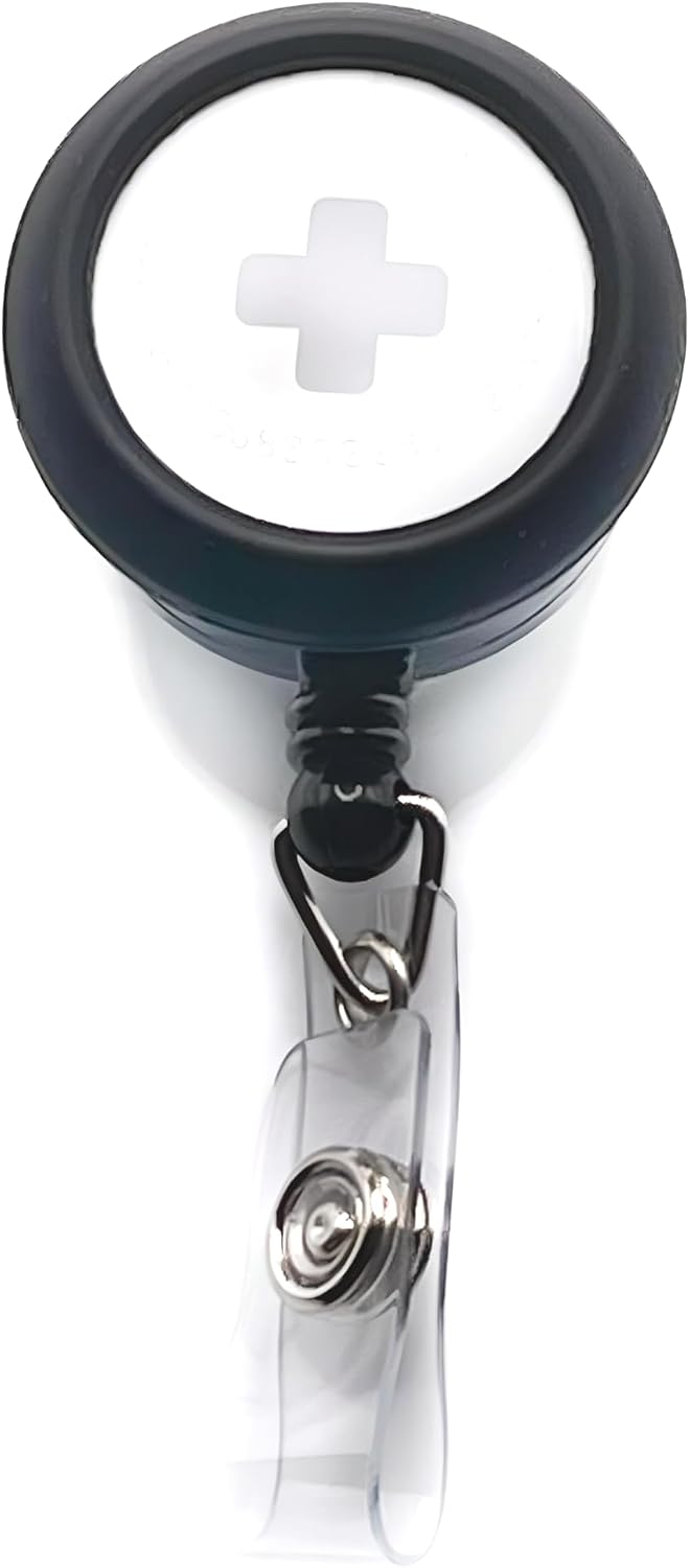 Alligator-Clip ID Badge Reel with AirTag Holder