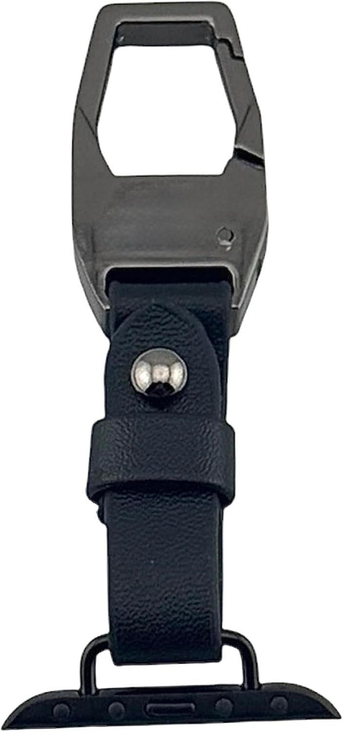 Clip Keychain with Leather Strap compatible with Apple Watch 42/44/45/49mm