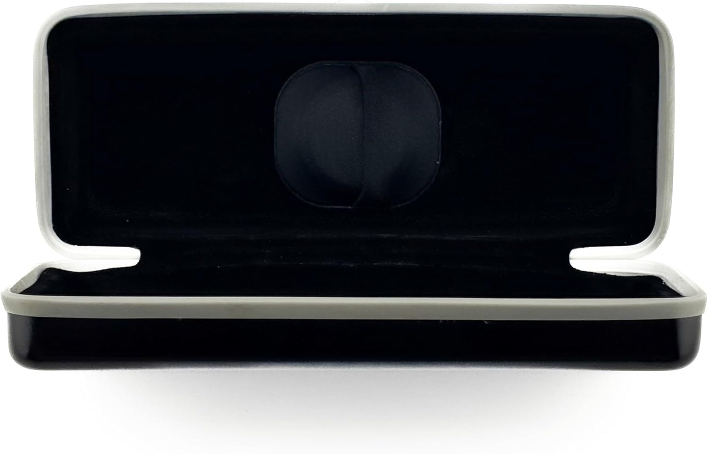 Metal Eyeglasses Case with AirTag Holder, Black