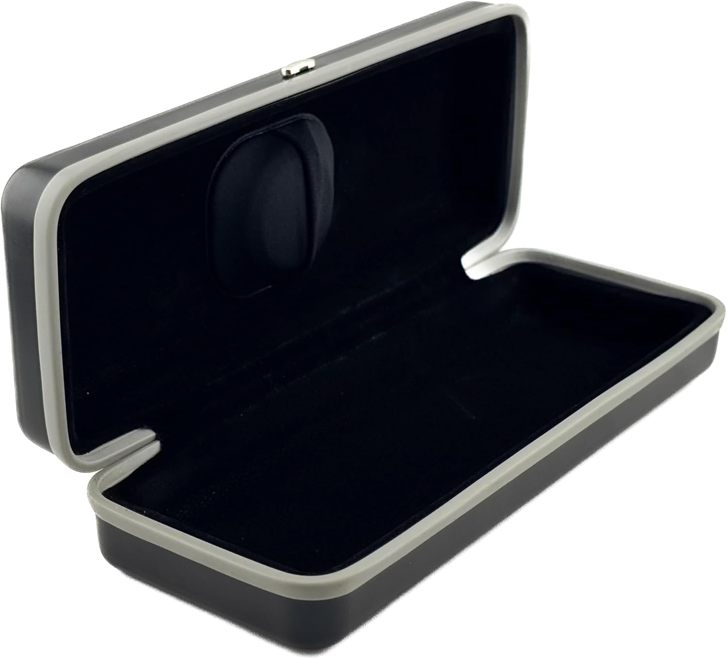 Metal Eyeglasses Case with AirTag Holder, Black