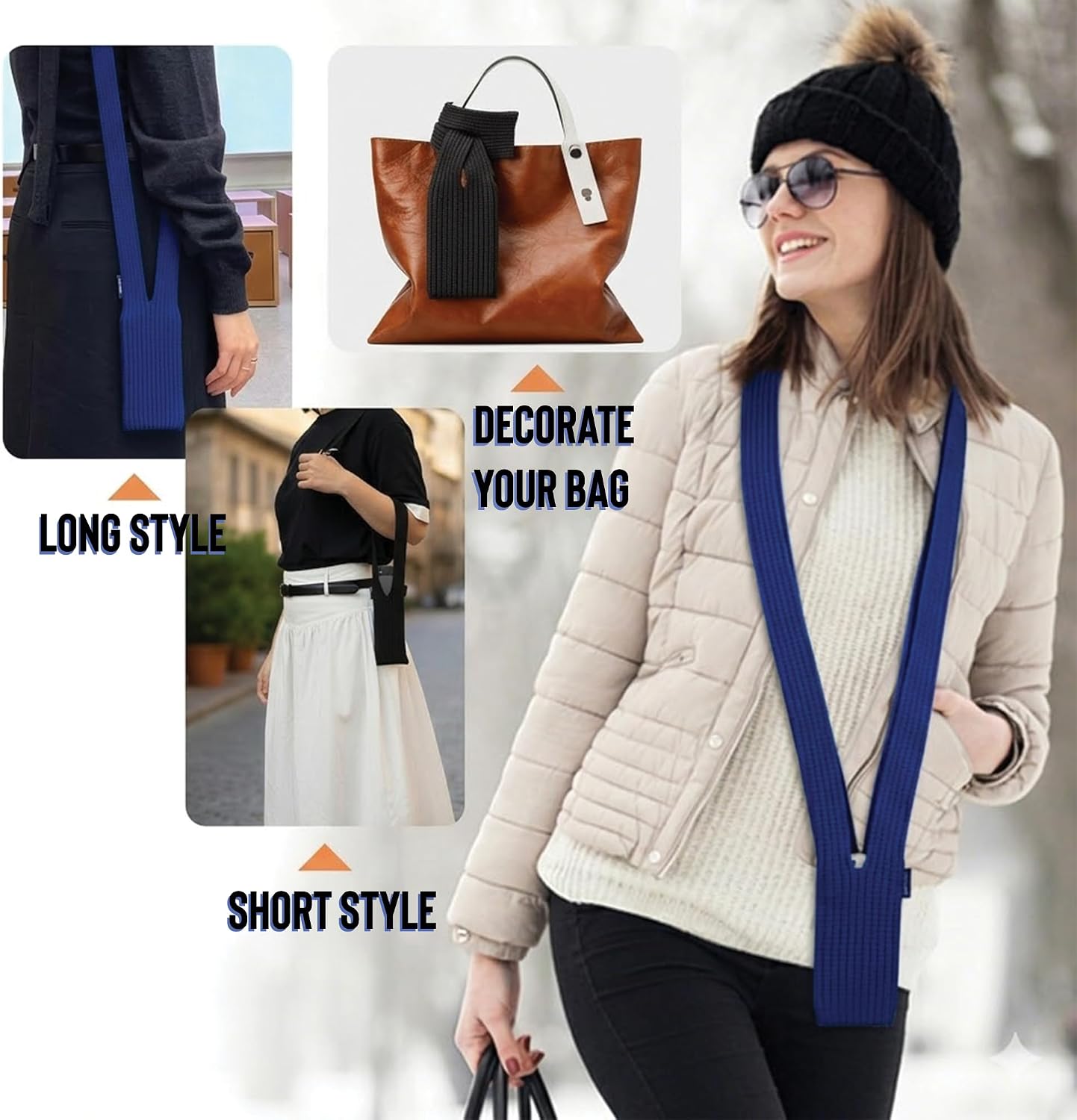 Black Knit Crossbody Phone Bag