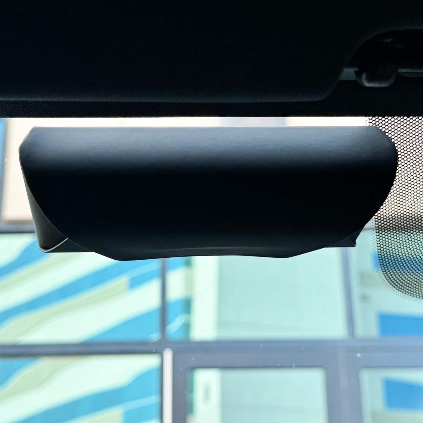 Matte Magnetic Leather Car Glasses Case
