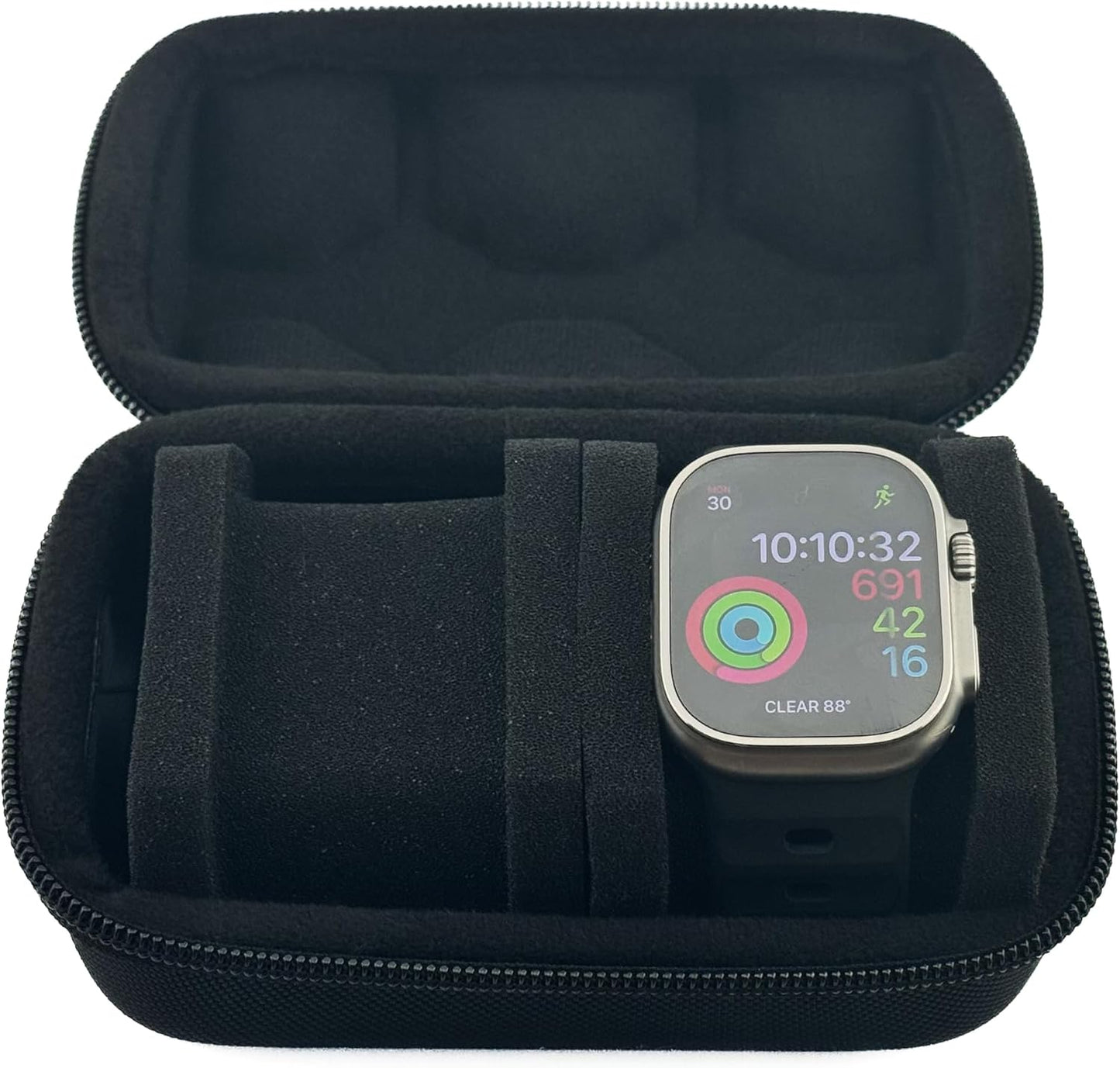 2-Watch Travel Case with Hidden AirTag Holder