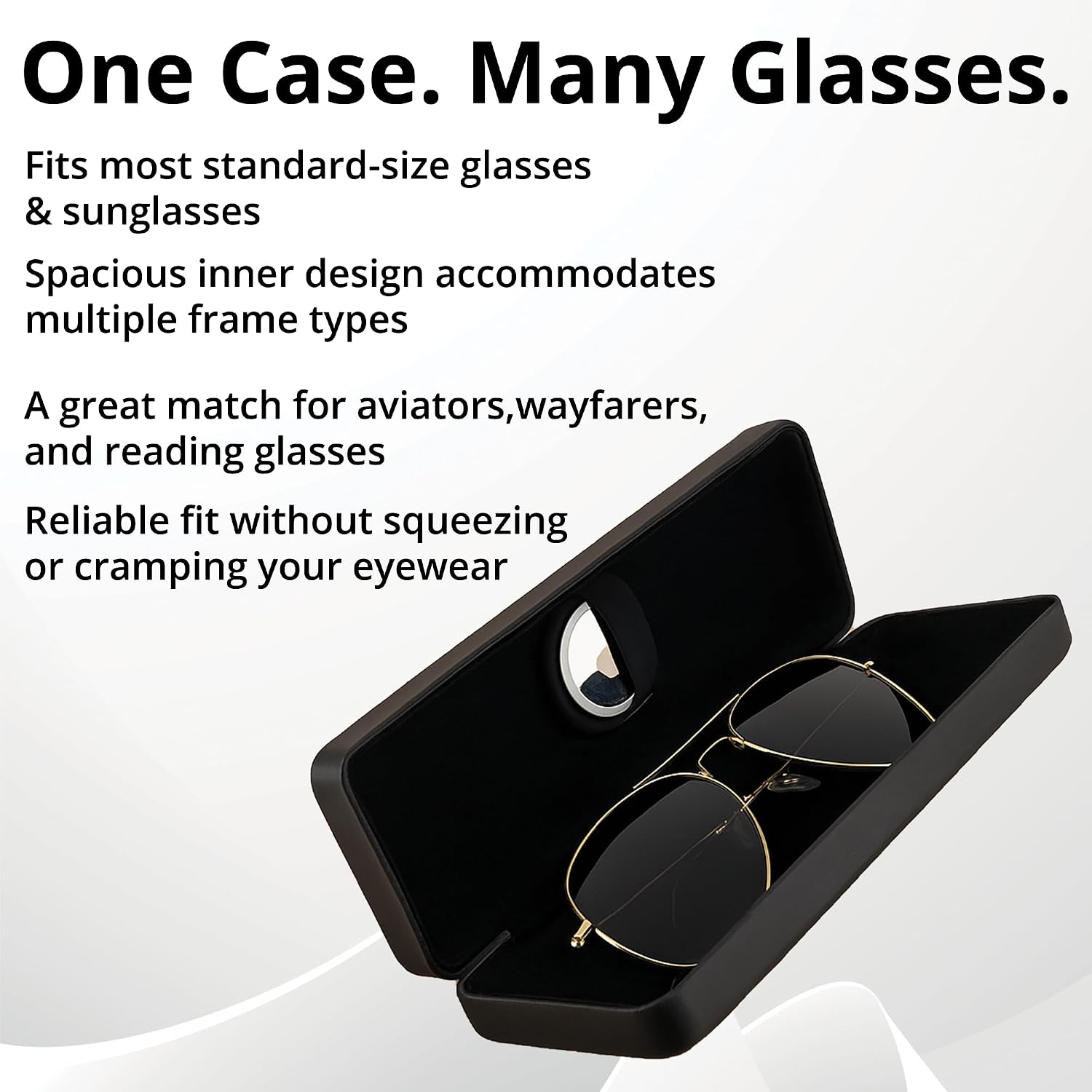 Hard-Shell Sunglasses Case with AirTag Holder