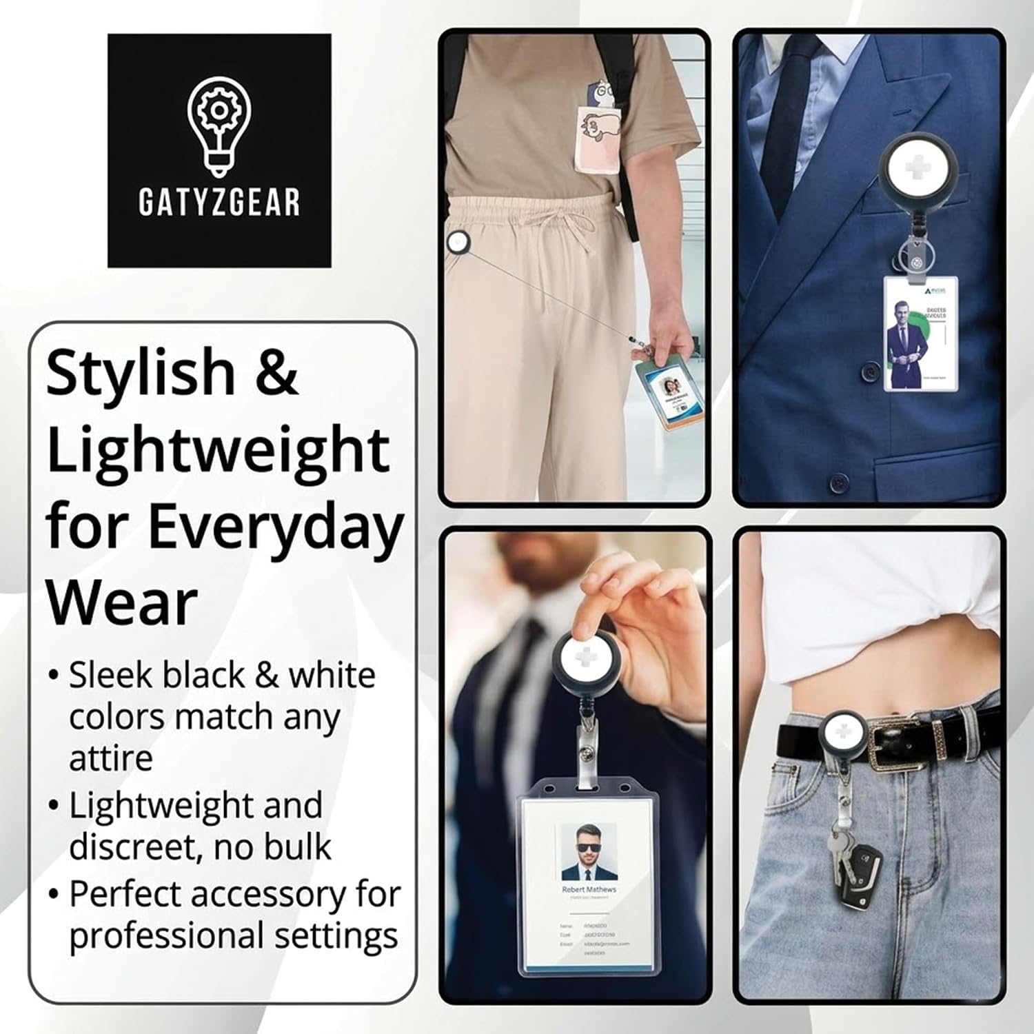 Heavy-Duty Pocket-Clip Badge Reel with AirTag Slot