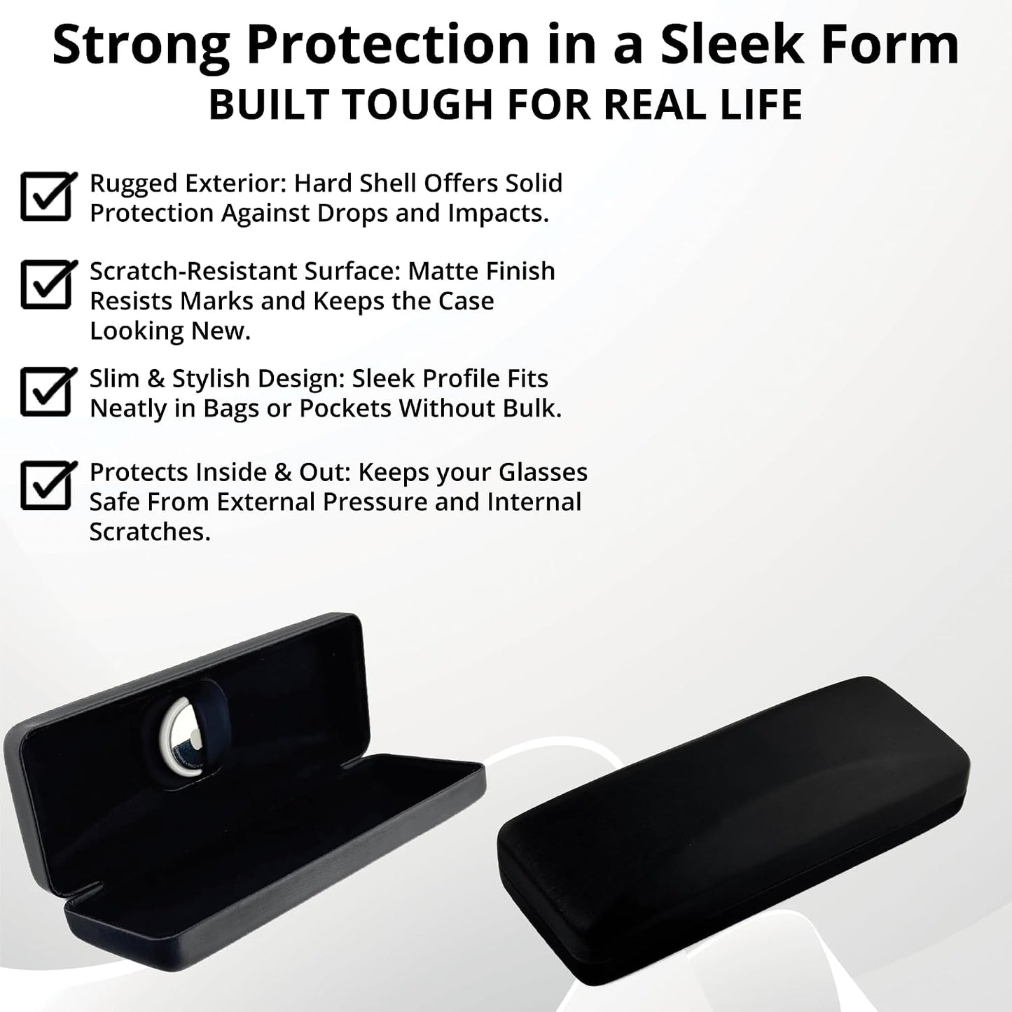 Hard-Shell Sunglasses Case with AirTag Holder