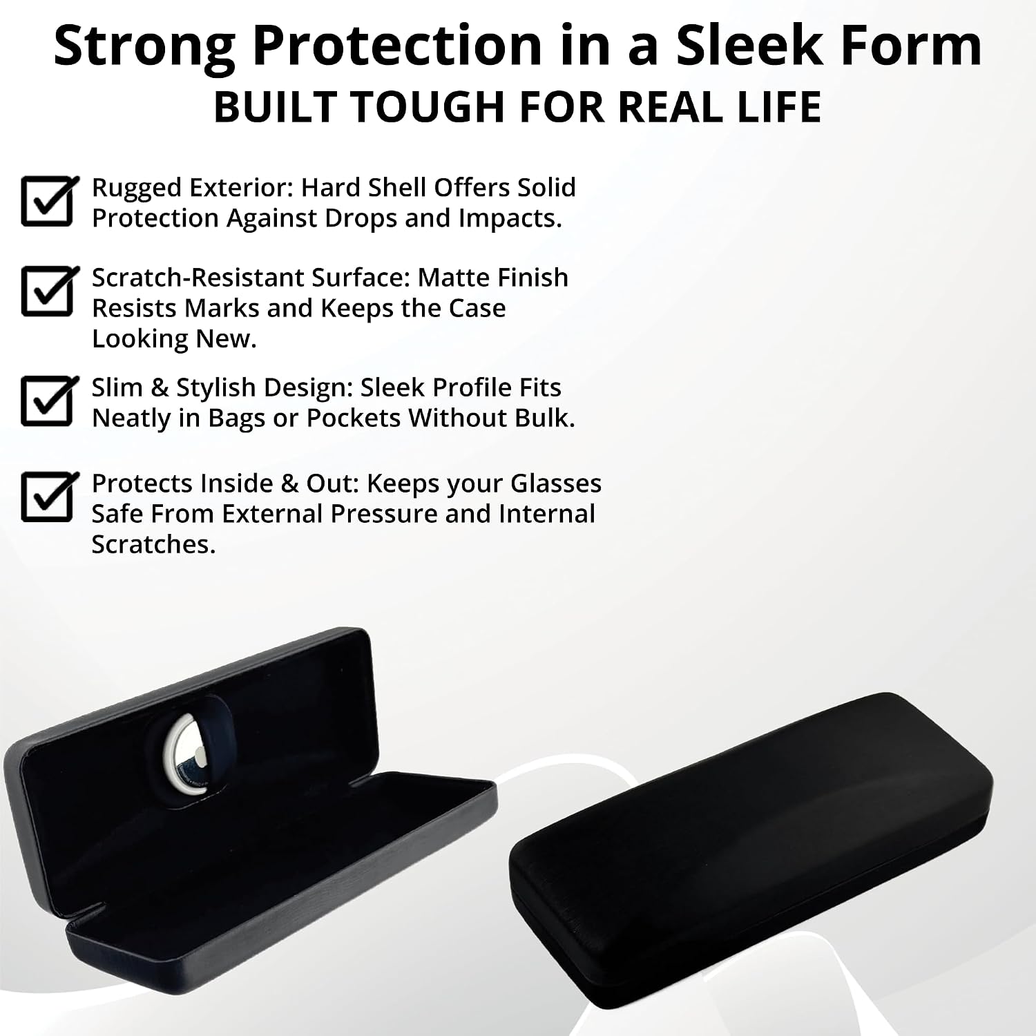 Hard-Shell Sunglasses Case with AirTag Holder
