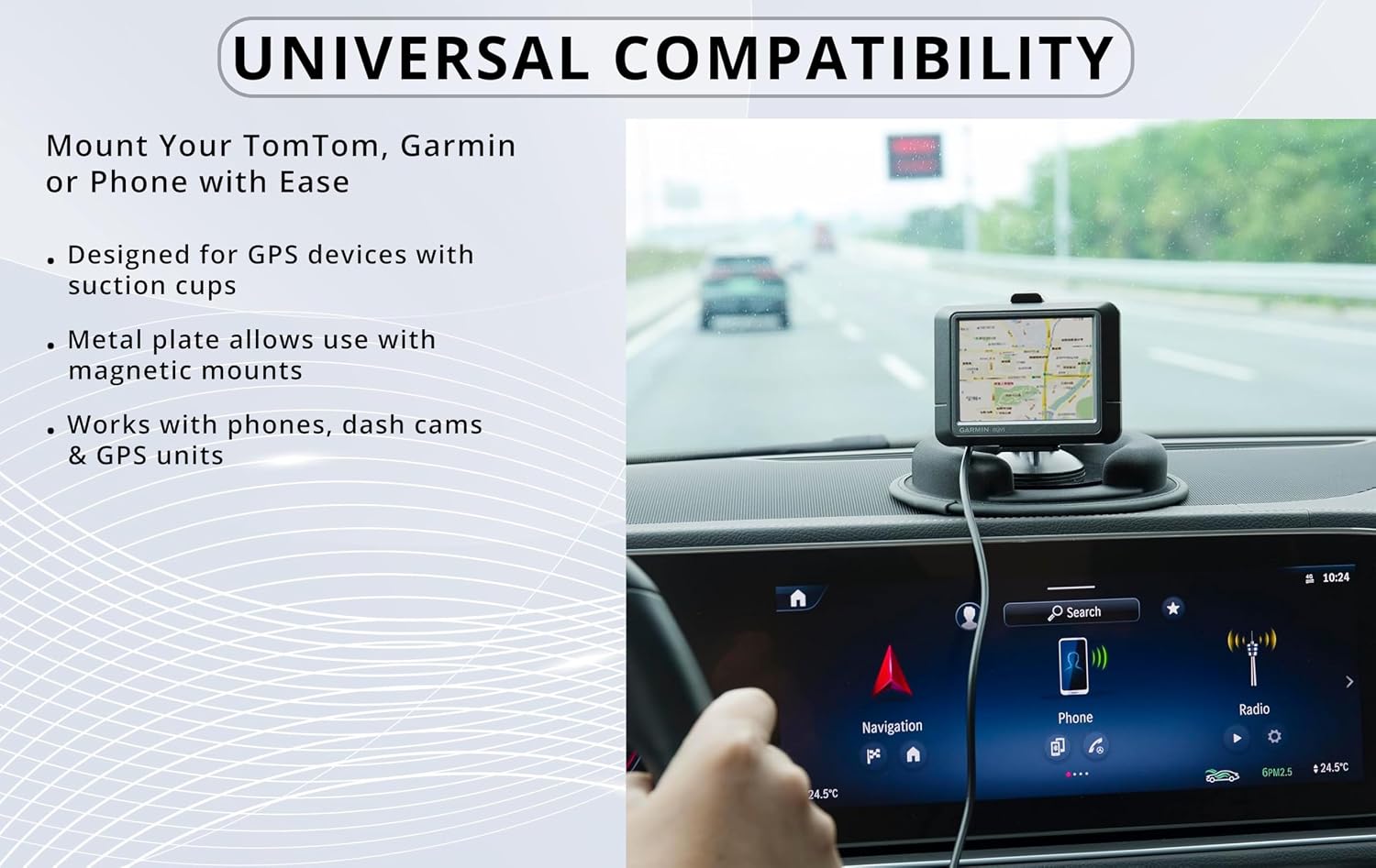 Weighted Car Dashboard Mount, 1 lb