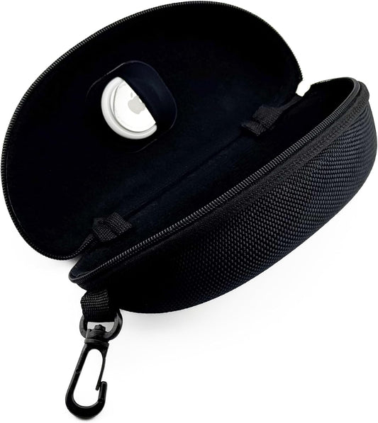 Hard-Shell Zip Glasses Case with Clip and AirTag
