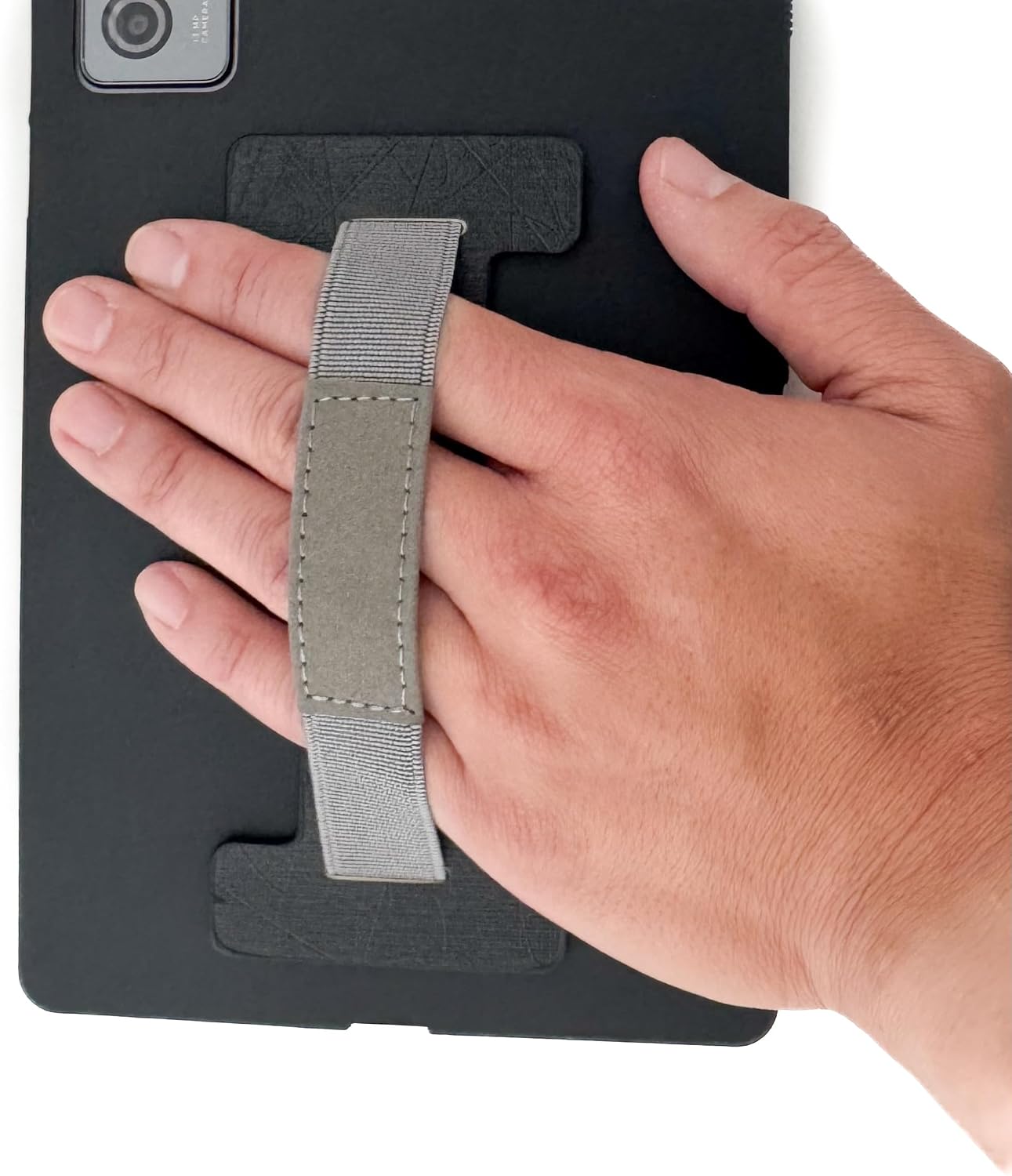 Tablet Hand Strap, Elastic, Black/Gray