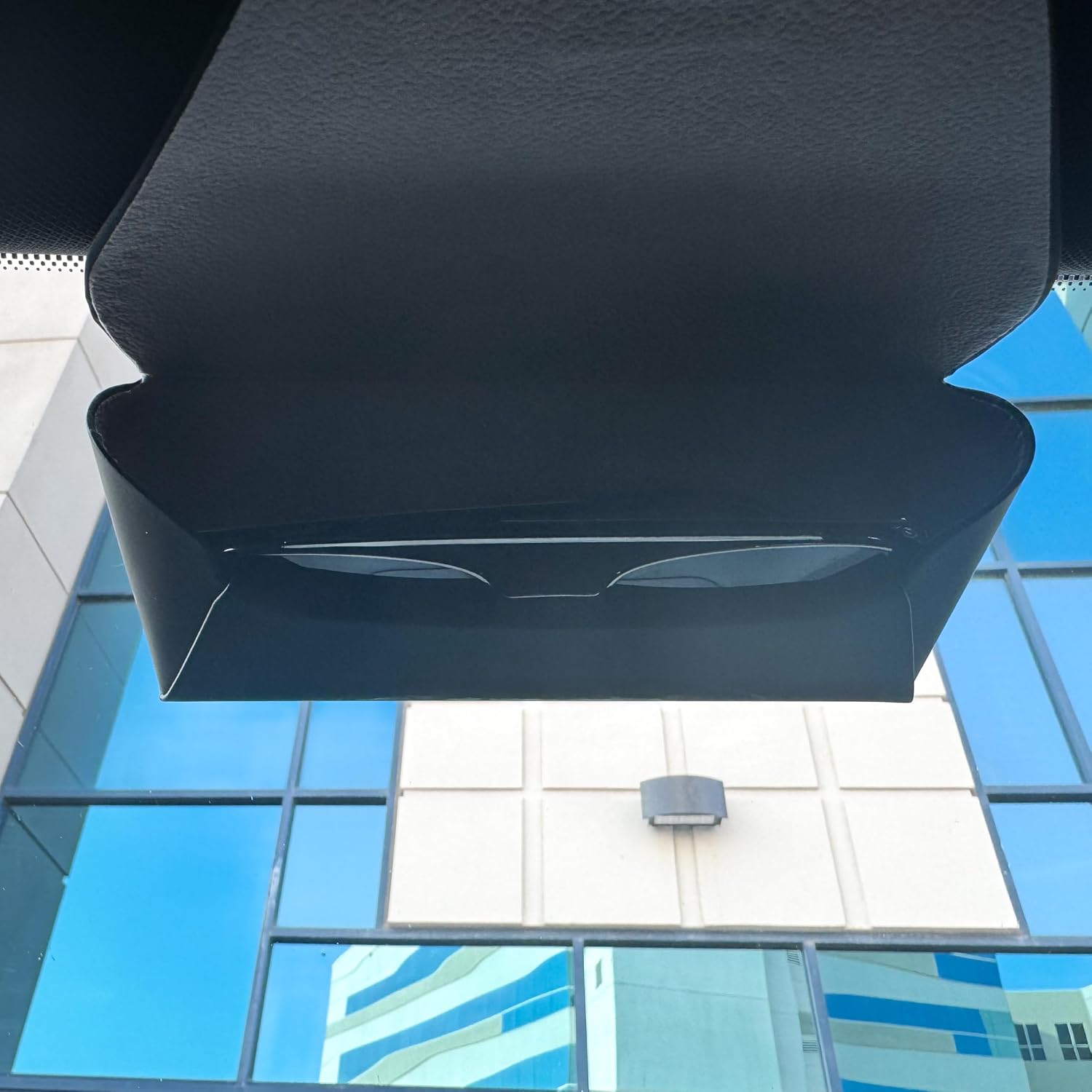 Matte Magnetic Leather Car Glasses Case