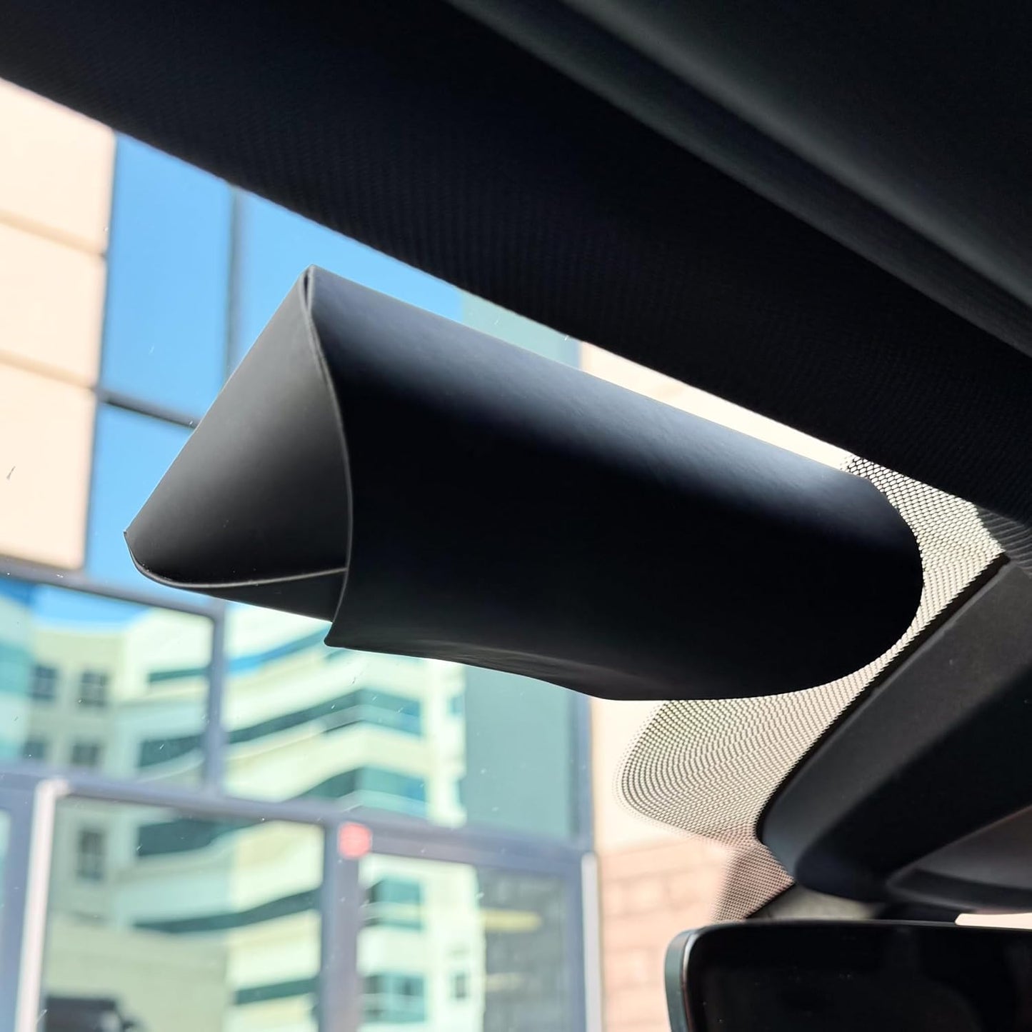 Matte Magnetic Leather Car Glasses Case