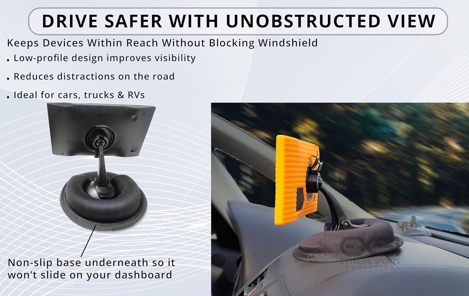 Weighted Car Dashboard Mount, 1 lb