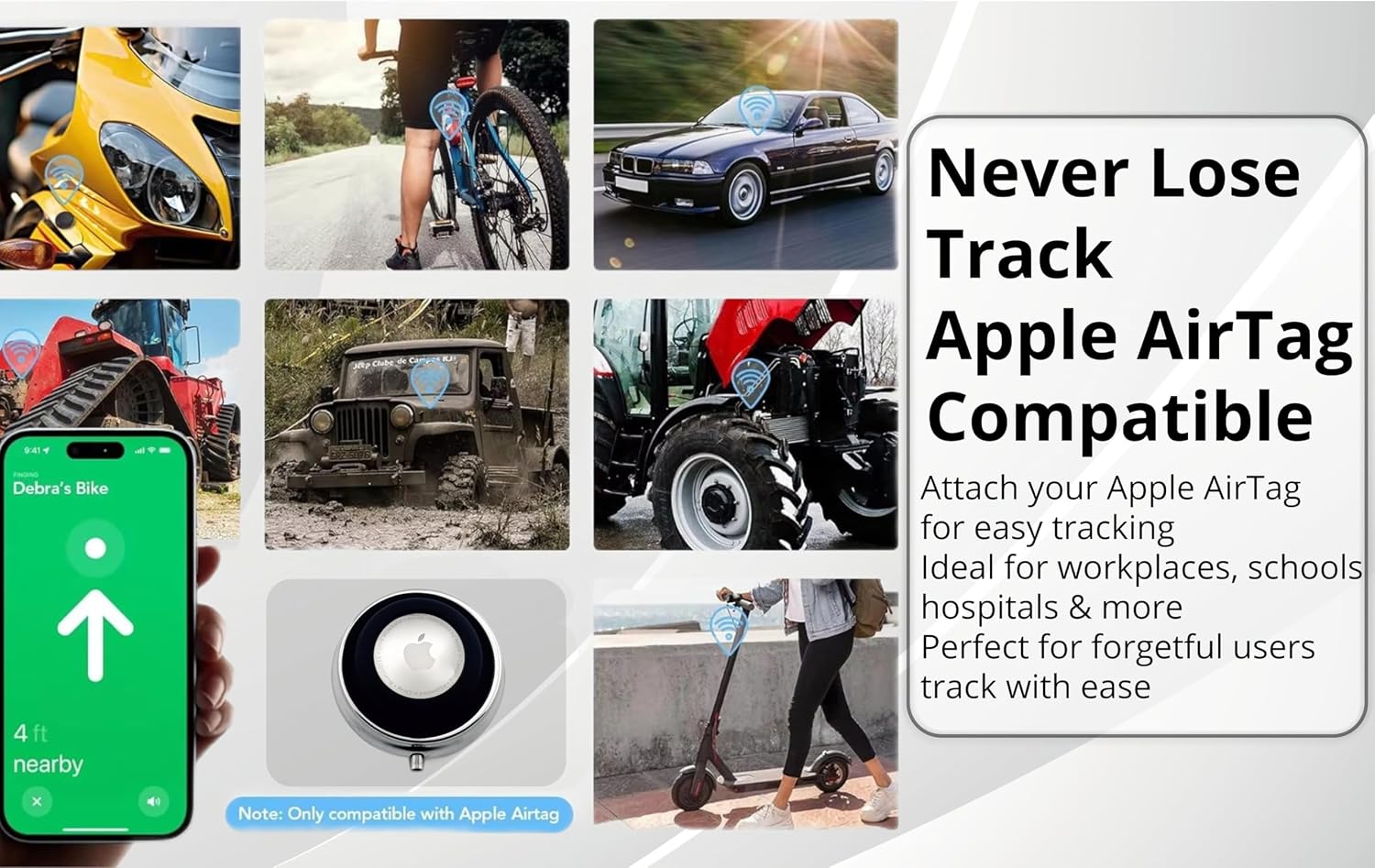 AirTag 3-Compartment Travel Pill Organizer
