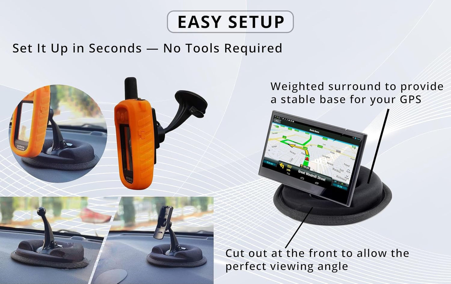 Weighted Car Dashboard Mount, 1 lb
