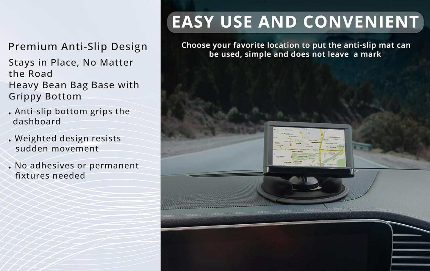 Weighted Car Dashboard Mount, 1 lb