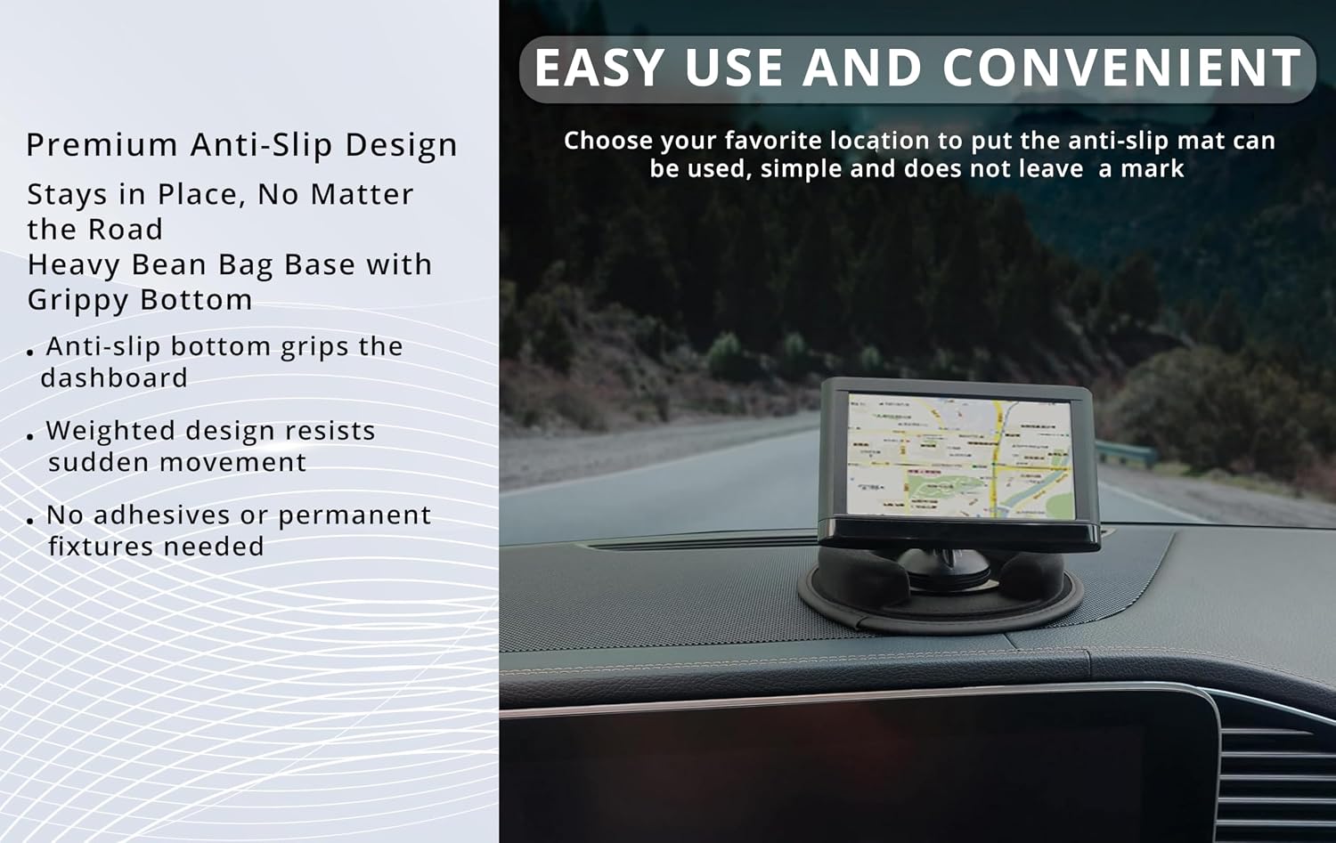 Weighted Car Dashboard Mount, 1 lb