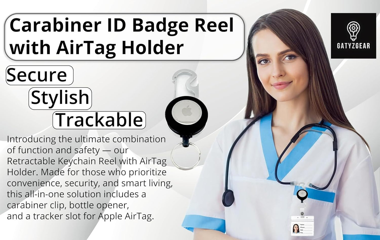 AirTag Carabiner Keychain with Bottle Opener
